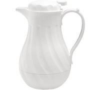 Olympia Pichet isotherme torsadé blanc 2 litres, blanc, matériau : ABS, mécanisme à levier pour un versement contrôlé, pichet pour boissons chaudes et froides, GL971