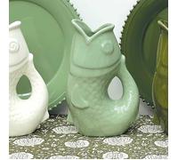 Pichet ou vase céramique Poisson Vert matcha