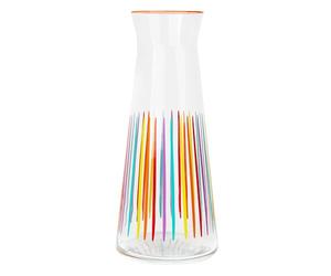 Pichets carafes en verre à rayures brillantes Talking Tables, carafes en verre à col étroit de 25 cm pour réfrigérateur, eau, lait, thé glacé, jus, boissons, carafe à vin
