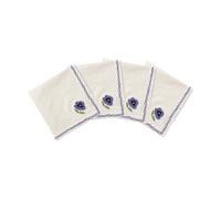 Pick a Poppy Madelen Möllard Pansy serviette en coton Blue. lot de 4. 45x45 cm