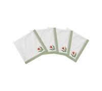 Pick a Poppy Madelen Möllard Tulip serviette en coton vert clair. lot de 4. 45x45 cm