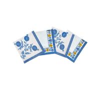 Pick a Poppy Suzani serviette en coton Blue. lot de 4. 45x45 cm