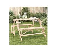 vidaXL Table de Pique-Nique avec bancs Sapin Massif 2 en 1 Convertible
