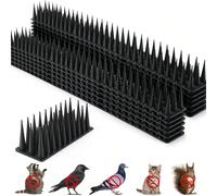 Pics anti-oiseaux, pics anti-pigeons à l'extérieur, pics pour éloigner les oiseaux, dissuasif pour les ratons laveurs, les chats et les écureuils, pics en plastique noir pour patio, toit, clôture, fen