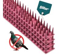 Pics Anti-Pigeons en Caoutchouc 2 Mètres - Répulsif Oiseaux pour Balcon, Rebords de Fenêtres et Jardin - Protection Contre Pigeons, Moineaux et Chats - Marron, Souple et Résistant