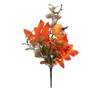 Pics Floraux Artificiels D'automne, Tige de Brindilles de Feuille D'érable Artificielle de Thanksgiving avec Baies de Citrouille, Arrangement Floral D'automne, Centres de Table pour Bricolage,(C)