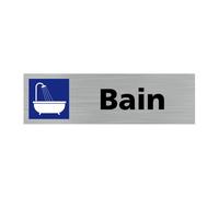 Pictogramme BAIN (Q0257) Adhésif Aspect Aluminium Brossé