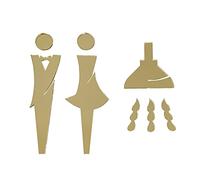 Pictogramme Douche. Douche Homme, Douche Femme. Plaque de porte douche 3D. Noir, Blanc, or ou argent - Plexi miroir or -