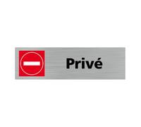 Pictogramme PRIVE Q0157Adhésif aspect aluminium brossé Adhésif Aspect Aluminium Brossé