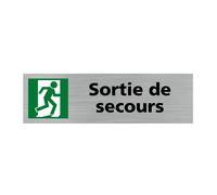 Pictogramme SORTIE DE SECOURS (Q0386) Adhésif Aspect Aluminium Brossé