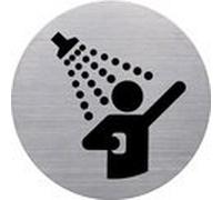 Pictogramme 'the badge' douche, rond, argent