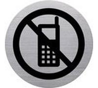 Pictogramme 'the badge' portable interdit, argent