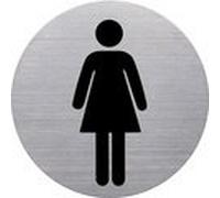 Pictogramme 'the badge' WC-Femmes, rond, argent