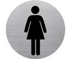 Pictogramme 'the badge' WC-Femmes, rond, argent