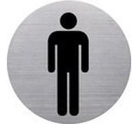 Pictogramme 'the badge' WC-Hommes, rond, argent