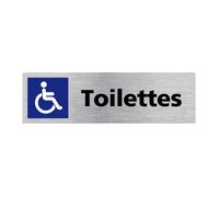 Pictogramme TOILETTES HANDICAPES (Q0127) Plaque Aluminium Brossé