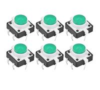 Picysa 20 Pièces Interrupteur à Bouton-poussoir Tactile LED 12x12x7.3mm momentané pour L'électronique et les Appareils ABS Résistant aux Hautes Températures (Verte)
