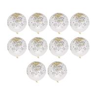 Picysa Ballons D'Anniversaire Transparents 10 Pièces avec imprimé Joyeux Anniversaire pour Décoration de Fête de Mariage - Latex 12 Pouces - Or Rose, Argent, Paillettes Dorées (boules de confettis