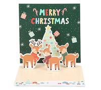 Picysa Carte de Vœux de Noël 3D avec Motif argenté Chaud et Zone D'écriture Lisse pour Décoration Festive ou Cadeau, Matériau en Papier, 1 unité (Style F)