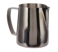 Picysa Pichet à Mousser en Acier Inoxydable Durable, Tasse à Fleurs, Mousseur à Lait 600ml pour les Amateurs D'art du café au Lait (Argent Noir)