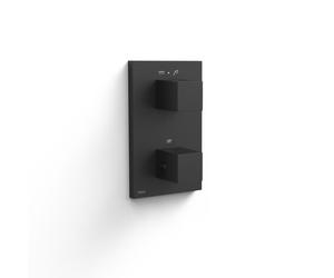 Pièce apparente pour boîtier encastré Therm-box 2 voies Noir mat - TRES 00625001NM