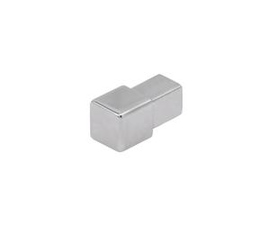 Pièce d'angle profilé carré acier inoxydable poli (H= 9 mm)