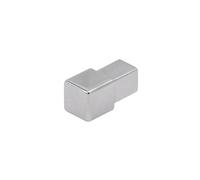 Pièce d'angle profilé carré en acier inoxydable poli (H= 8 mm)