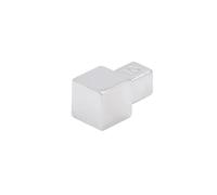 Pièce d'angle profilé carré en aluminium anodisé argent brillant (H= 9 mm)