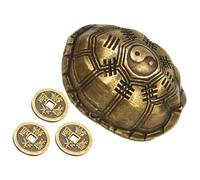 Pièce de Divination Chinoise Carapace de Tortue, en Alliage de Zinc | Style Feng Shui Traditionnel, Pièces Dorées, Ornement de Table Compact, pour Autel Bouddhiste, Collectionneurs et Occasions