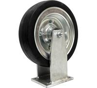 pièce de rechange, roulette en métal et caoutchouc d= 250 mm, pour chariots, plateaux de meubles, châssis fixe (93NNL)