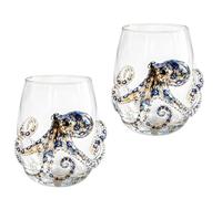 Pièce de verres transparente, tasse en verre marin, tasse de lait de thé de café décorative, accent d ' affichage de comptoir de table à la maison, autocollant marin, tasse en verre, verres décoratifs
