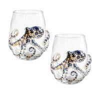 Pièce de verres transparente, tasse en verre marin, tasse de lait de thé de café décorative, accent d ' affichage de comptoir de table à la maison, autocollant marin, tasse en verre, verres décoratifs