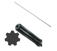Pièce détachée d'origine Constructeur: Axe/Tige de Transmission 7 Dents de Chaque coté, Longueur 76 CM pour débroussailleuse ou Multifonctions, Important : Voir Dimensions sur Photos