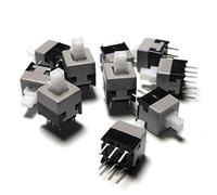 Pièces de rechange 8,5 * 8,5 mm interrupteur à bouton-poussoir autobloquant blanc micro interrupteur tactile carré interrupteur électronique bricolage 0,5 A 30 V 8,5 x 8,5(Self Locked 10pcs)