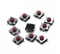 Pièces de rechange Commutateurs industriels 100PCS Plat Rouge SMD 5Pin 6x6 Tact Bouton Poussoir 6 * 3.1MM Micro Switch 6x6x3.1mm Argent