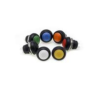 Pièces de rechange Tactile Tact Push Button 7 pièces/lot 12mm bouton poussoir interrupteur en métal auto-réinitialisation Non verrouillage Micro étanche rond cuivre Switch(Mix Color)