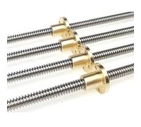 Pièces d'imprimantes 3D Vis mère T16, 100 150 200 250 300 350 400 450 500 600 1000 mm Picth 4 mm Vis trapézoïdale 10 mm avec écrou en cuivre, 1 pièce