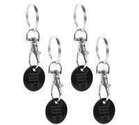 Pièces Porte-Clés Jeton De Chariot De Supermarché | Noir et Argenté, Facile à Emporter Retrouver Vos Clés, pour Courses Quotidiennes et Supermarché