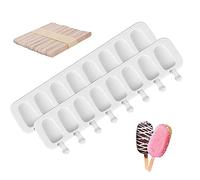 PièCes Silicone Moule à CrèMe GlacéE,Moules à Glace Silicone, Magnum Cake,Moule Magnum Cake, Moule à Glace en Silicone,2 Pcs 8 Cavités Silicone Moule à Crème Glacée Réutilisables Popsicle Moule