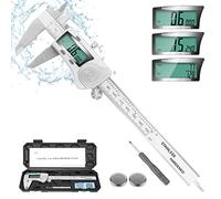 Pied à coulisse numérique, IP54 étanche, micromètre électronique en acier inoxydable avec grand écran LCD, conversion de fraction métrique en pouces, 15,2 cm pour la maison/le bricolage