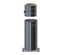 Pied au sol recoupable de 0,5 m, y compris le pied de cheminée - double paroi - Reuter DW-BLUE 80 mm