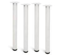 Pied Cylindrique De Table, Modèle 4406, En Acier Couleur Blanc, ø60 X 710 Mm, 4 Unités