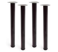 Pied Cylindrique De Table, Modèle 4406, En Acier Couleur Noir, ø60 X 710 Mm, 4 Unités
