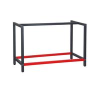 Pied d’établi 125x57x81 cm Acier Anthracite Rouge Support Table de travail Emballage Atelier Dépôt