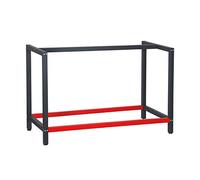 Pied d’établi 125x57x81 cm Acier Anthracite Rouge Support Table de Travail Emballage Atelier Dépôt