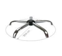 Pied fauteuil étoile 5 branches 320 mm acier chromé cache noir