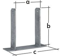 Pied de mât vissé sur béton galvanisé 101x200 mm