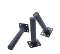 Pied de Meuble 4 pièces 10 cm-17 cm Pieds de Meubles en métal Tube Rond canapé for Armoire Table Chaise lit Pied Accessoires Maison avec vis(12cm)