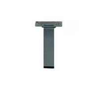 Pied de meuble carré fixe acier époxy gris, 10 cm