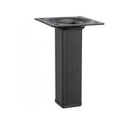 Pied de meuble carré fixe acier époxy noir, 10 cm